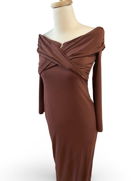 Kahverengi Kadın Elbise XS