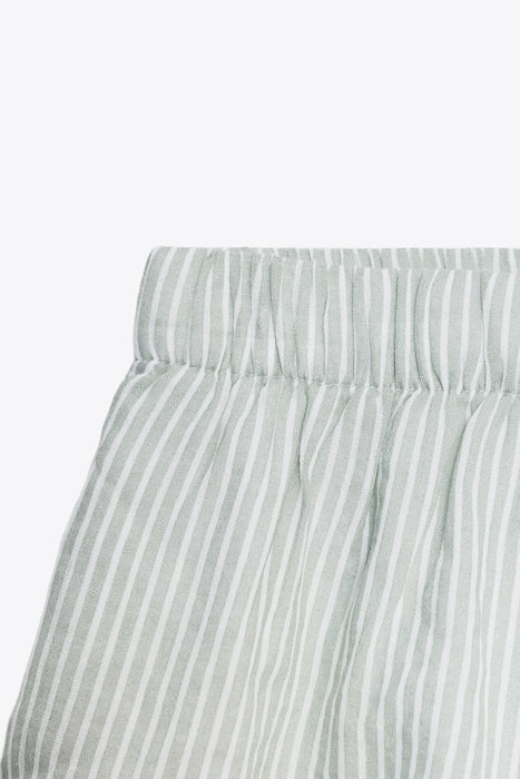 Zara Yeşil Çizgili Kadın Şort XS