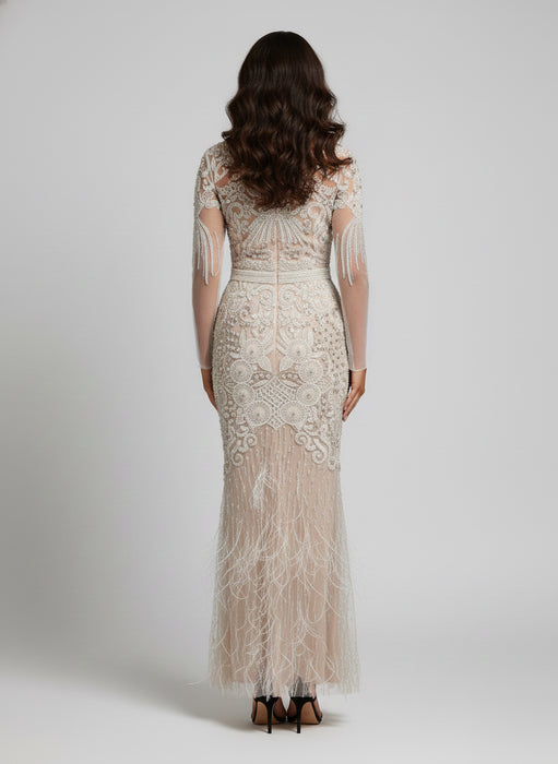 DCEY Beyaz Kadın Taşlı Elbise S