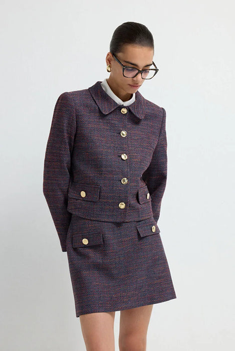 ADL Lacivert Kadın Tüvit Ceket S