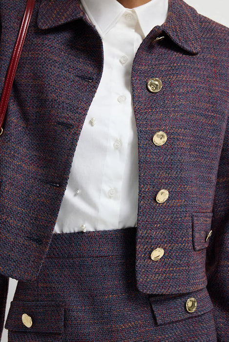 ADL Lacivert Kadın Tüvit Ceket S