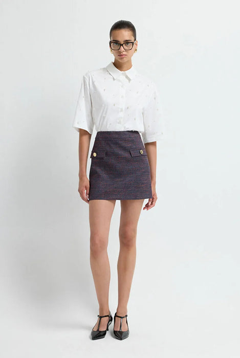 Adl Lacivert Kadın Tüvit Etek S