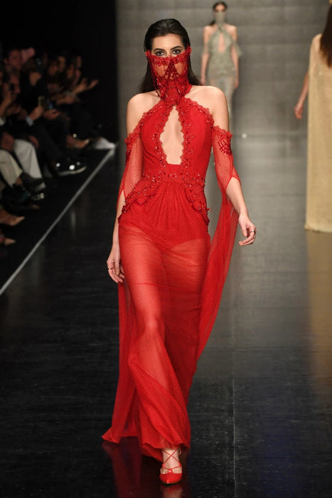 Zeynep Tosun Kırmızı Tasarım Elbise S