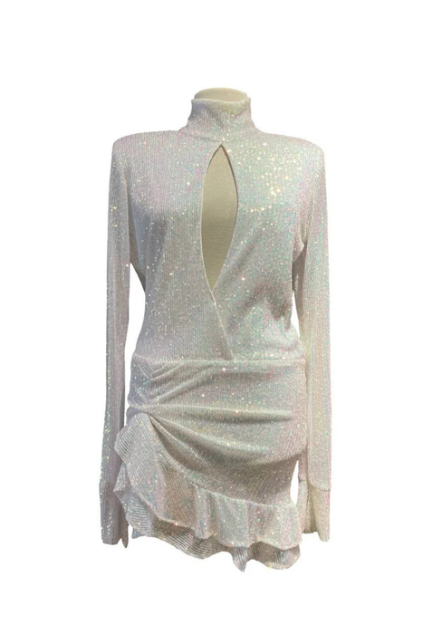 Beyaz Payetli Kadın Elbise S