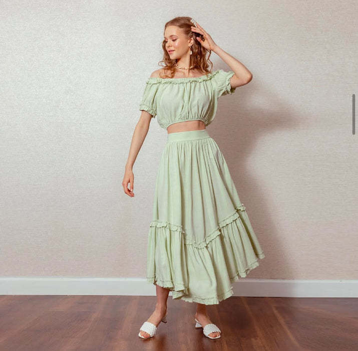 Mon Lujo Yeşil Kadın Bluz M