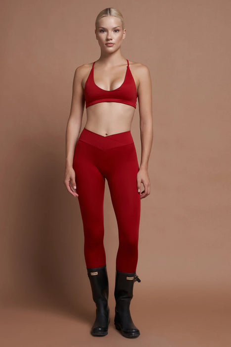 Seseh Kırmızı Seamless Scrunch Toparlayıcı Spor Tayt XS