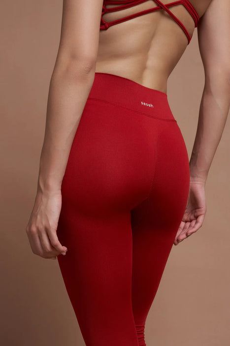 Seseh Kırmızı Seamless Scrunch Toparlayıcı Spor Tayt XS