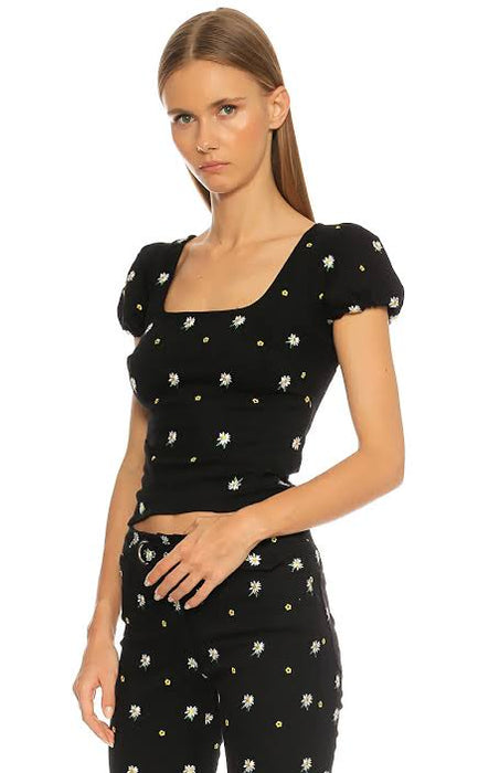 Miaou Siyah Kadın Çiçekli Bluz XS