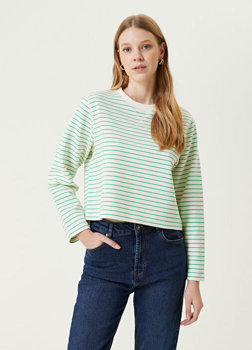 Beymen Çizgili Kadın Sweatshirt S