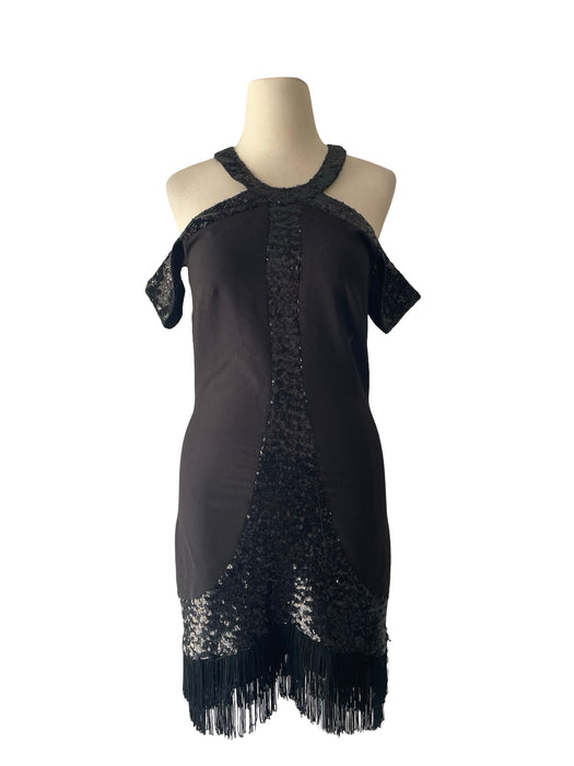 Siyah Pullu Kadın Elbise S