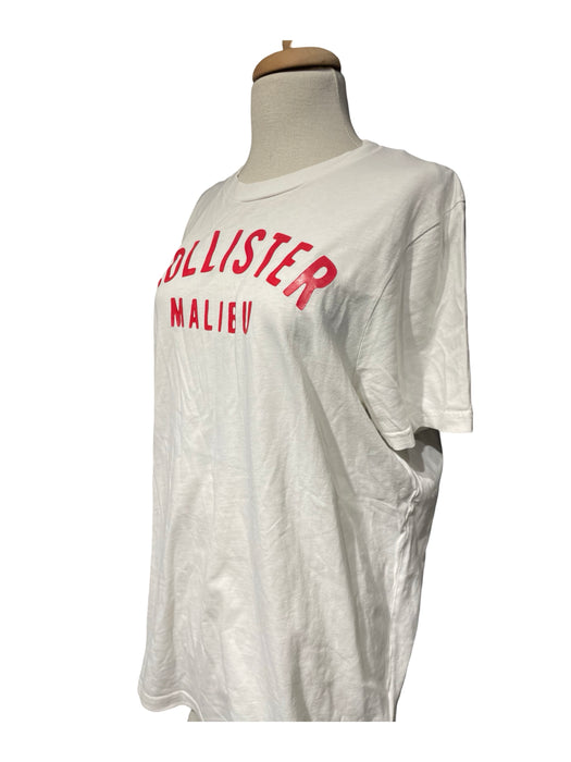 Hollister Beyaz  Unisex Baskılı T-Shirt XL