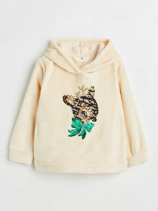 H&M Ekru Çocuk Sweatshirt 3-4 Yaş