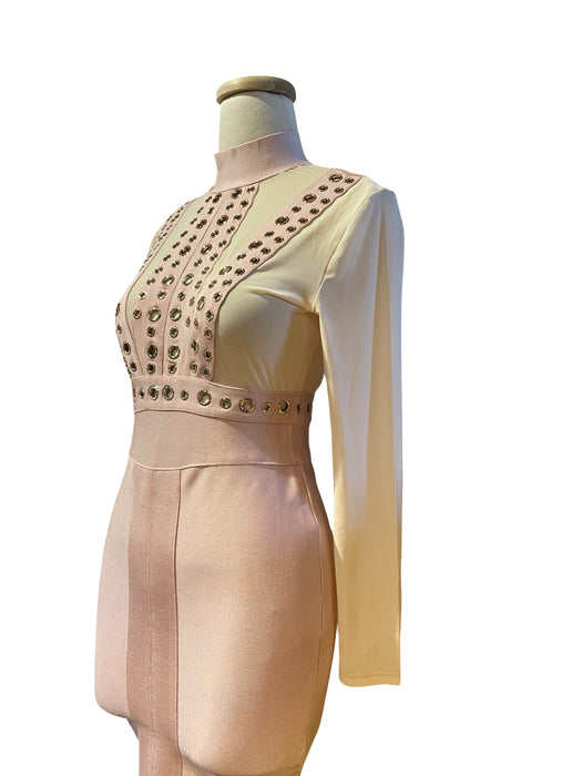 Pembe Metal Detaylı Kadın Elbise S