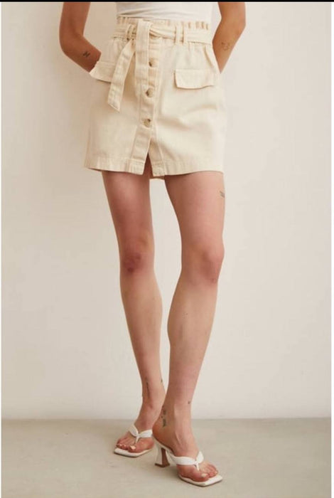 Zara Ekru Kadın Şort XS