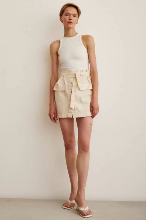 Zara Ekru Kadın Şort XS