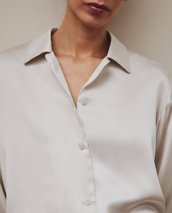 Zara Bej İpek Gömlek XS