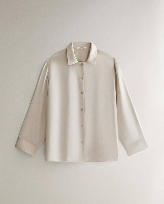 Zara Bej İpek Gömlek XS