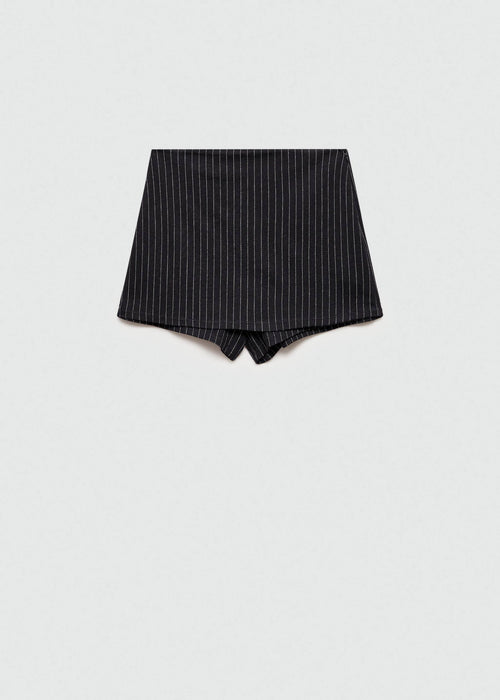 Mango Siyah Çizgili Kadın Şort Etek XS