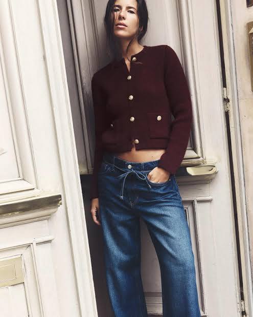 Zara Bordo Kadın Hırka XL