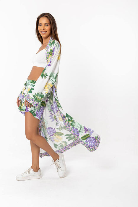 Quzu Çok Renkli Kadın Kimono L