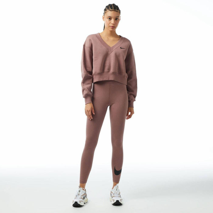 Nike Sportswear Phoenix Fleece Kadın Kahverengi Crop Sweatshirt M