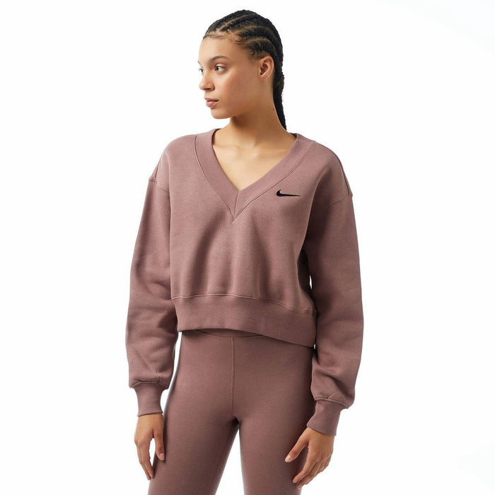 Nike Sportswear Phoenix Fleece Kadın Kahverengi Crop Sweatshirt M