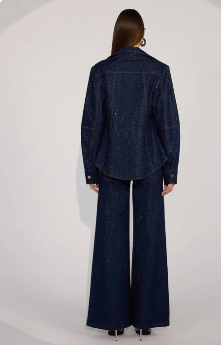 Nok İstanbul Lacivert Kadın Golden Rodeo Tailored Diamond Denim Ceket XS