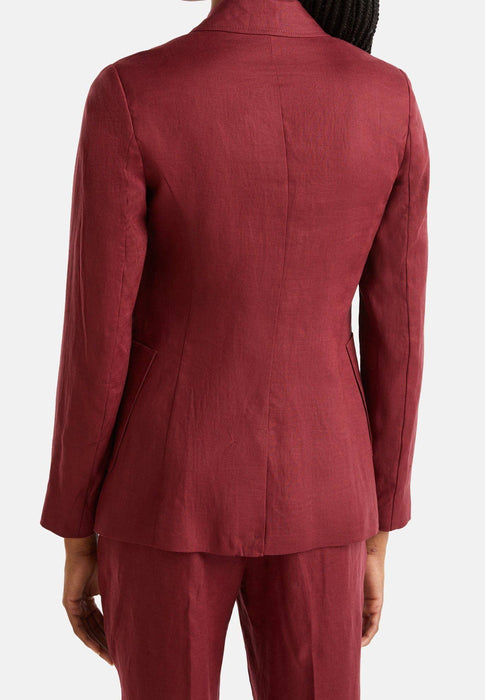 Benetton Bordo Kadın Keten Ceket M