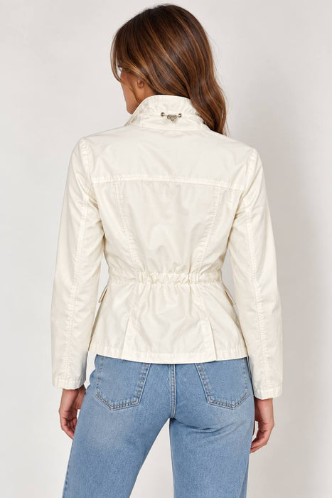 Massimo Dutti Beyaz Kadın Dik Yaka Cepli Ceket XS