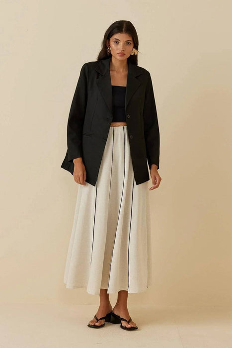 Fahhar Siyah Kadın  Oversize Blazer Ceket L-XL