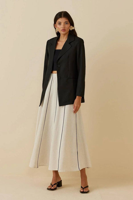 Fahhar Siyah Kadın  Oversize Blazer Ceket L-XL