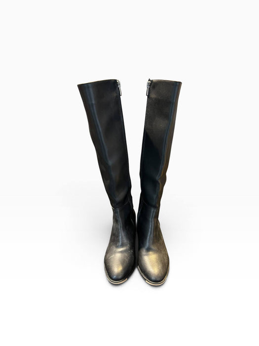 Siyah Kadın Uzun Kalın Topuklu Bot 36