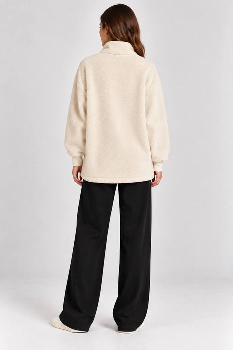 Feel The Rain Bej Kadın Polar Sweatshirt M