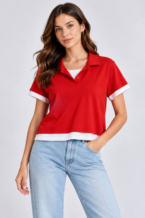 Zara Kırmızı Kadın Tshirt L