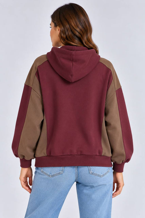 Mavi bordo kadın Bloklu sweatshirt One Size – 2. görsel