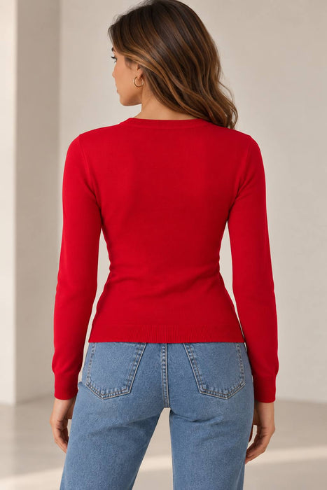 Guess Kırmızı Kadın Kazak XL