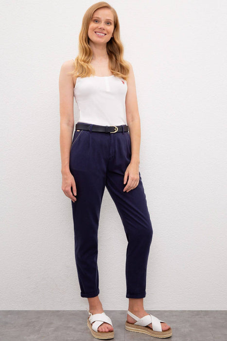 U.S Polo Assn Lacivert Kadın Kanvas Pantolon XL