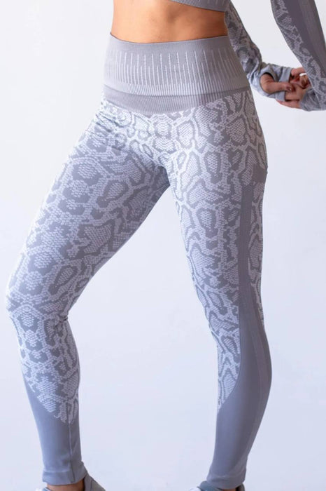 Seamless Yılan Desen Detaylı Toparlayıcı Tayt