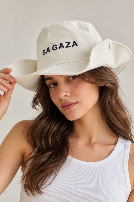 Sagaza Ekru Kadın Kovboy Şapka STD