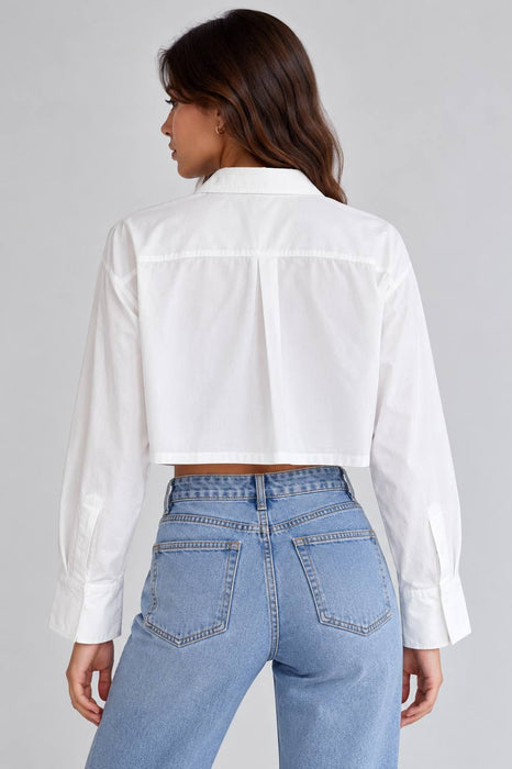 Zara beyaz kadın crop gömlek – 2. görsel