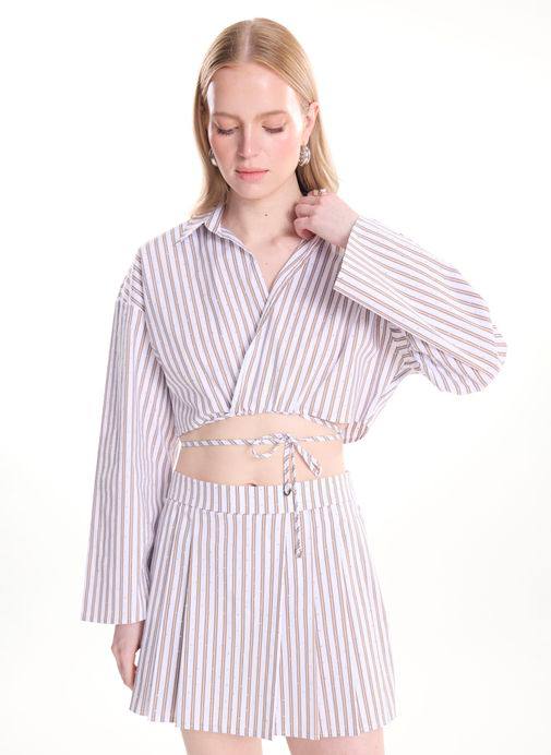 Ted Baker Bej Kadın Çizgili Gömlek S