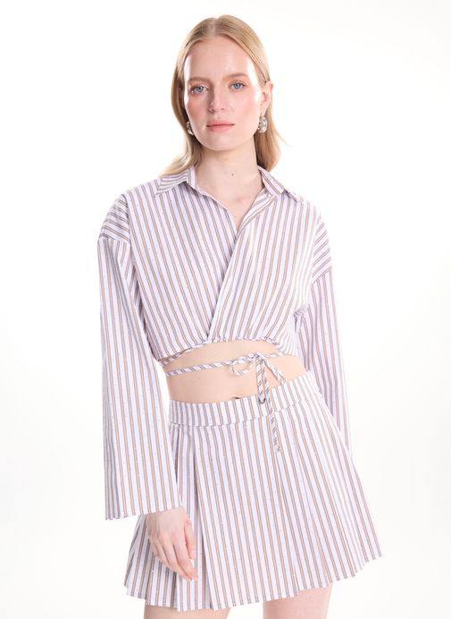 Ted Baker Bej Kadın Çizgili Şort Etek S