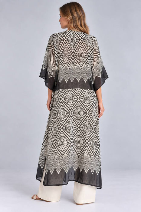 Siyah Beyaz Kadın Kimono S
