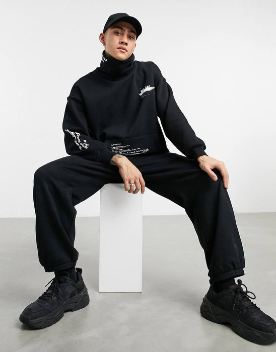 Bershka Siyah Unisex Sweatshirt M