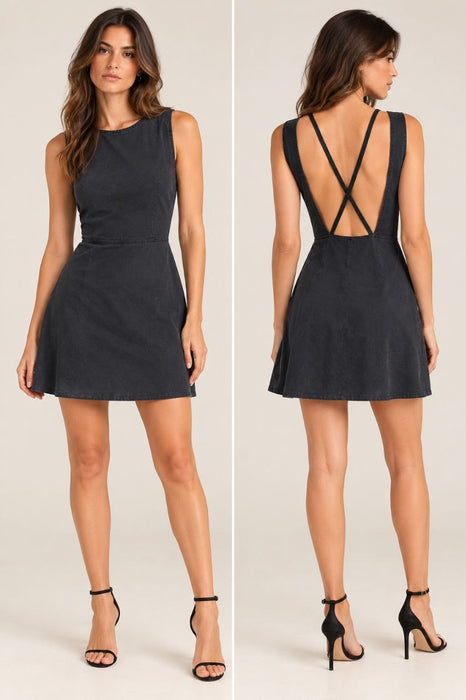 Pull&Bear Siyah Kadın Kısa Elbise XS