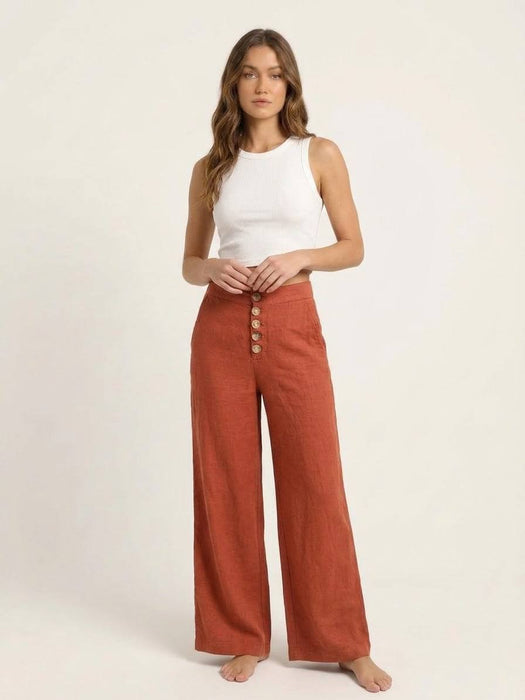 Zara Kiremit Kadın Bol Paça Pantolon XS