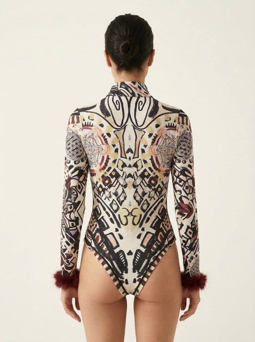 Lady Faith Çok Renkli Kadın Uzun Kollu Bodysuit XS