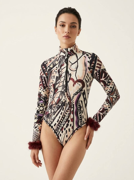 Lady Faith Çok Renkli Kadın Uzun Kollu Bodysuit XS