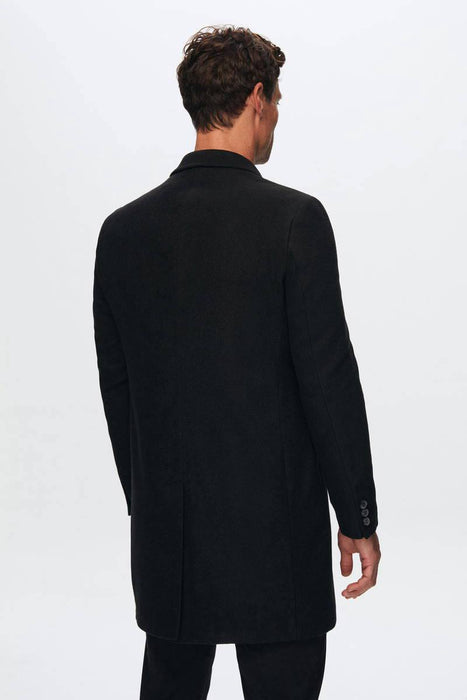 DS Siyah Yün Kaşe Erkek Kaban XL