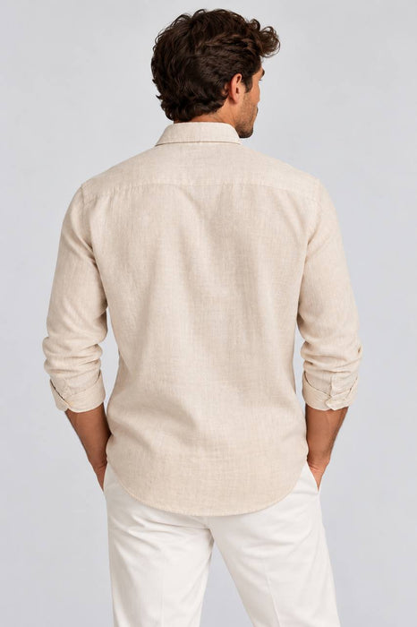 Brooks Brothers Bej Erkek Uzun Kollu Gömlek M